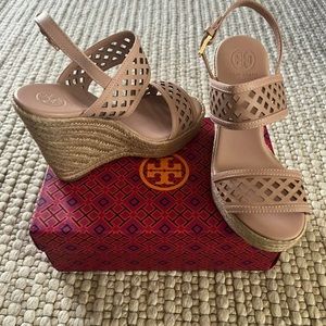 Tory Burch Espadrille Wedges Size 6.5